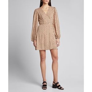 GANNI Check Georgette Wrap Dress SZ 12